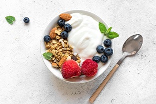 Bowl of yogurt and fruit